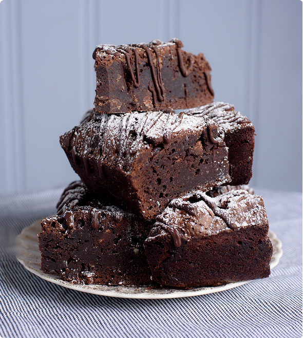 Stack of chocolate brownies