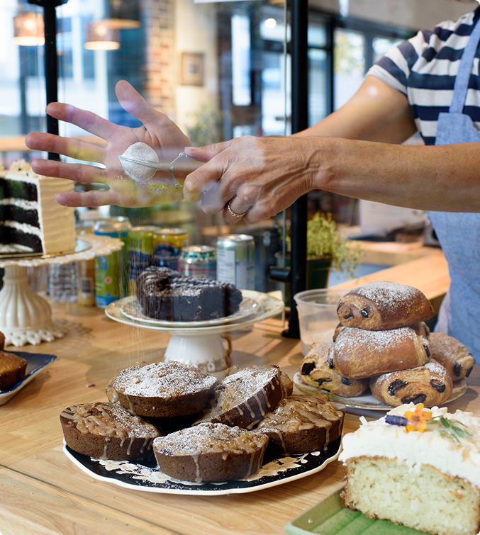 Customers being served at counter