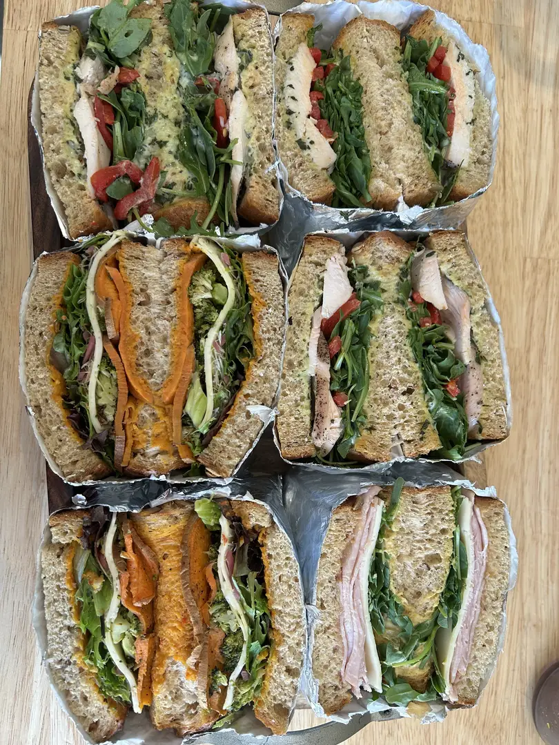 Variety of gourmet sandwiches.