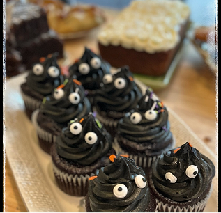 Black frosted cupcakes
